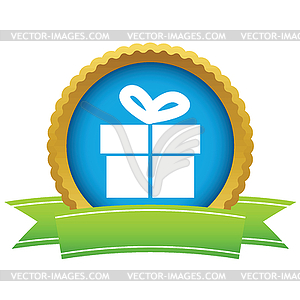 Gold gift logo - vector clipart