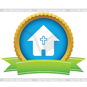 Gold church logo - vector image