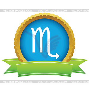 Золото Скорпион логотип - векторная иллюстрация