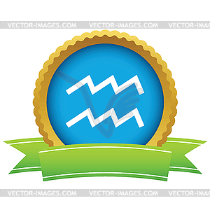 Gold Aquarius logo - vector clip art