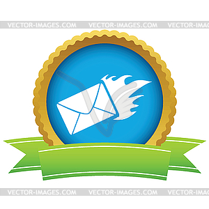 Gold hot letter logo - vector image