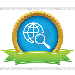 Gold world scan logo - vector clip art