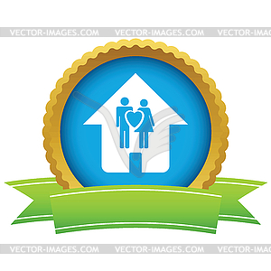 Gold love home logo - vector EPS clipart