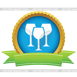 Gold stemware logo - vector clip art