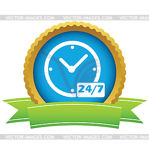 New gold clock logo - royalty-free vector image