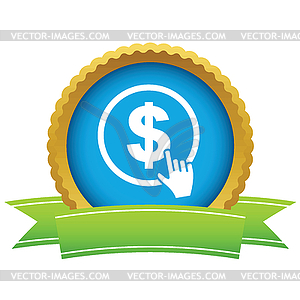 Gold dollar click logo - stock vector clipart