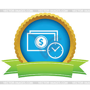 Gold buck time logo - vector image