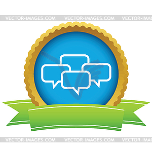 Gold big dialog logo - vector clipart