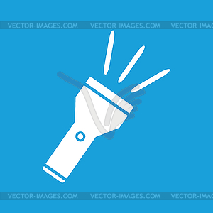 Flashlight white icon - vector image