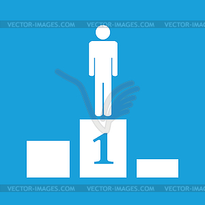 First place white icon - vector clipart / vector image