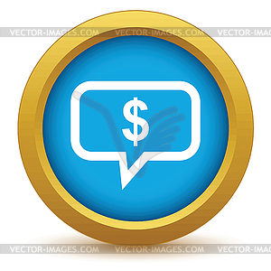 Gold thinks about money icon - vector image