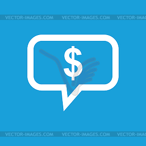 Thinks about money white icon - vector image