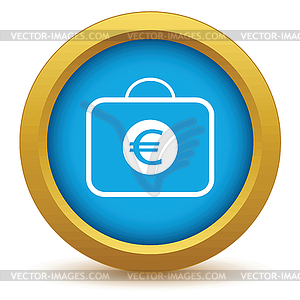 Gold bag with euro icon - vector image