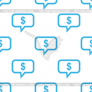 Thinks about money white pattern - vector image