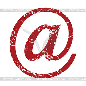 Red grunge email logo - vector image