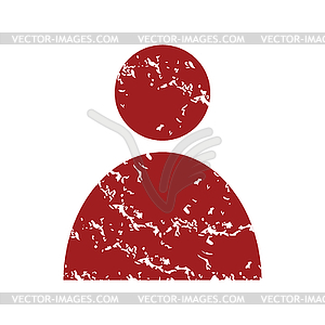 Red grunge user profile logo - vector image