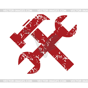 Red grunge repair logo - vector clipart