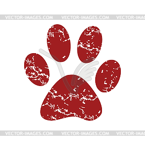 Red grunge animal logo - vector image