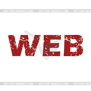 Red grunge web logo - vector clipart