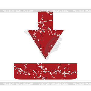 Red grunge download logo - vector image