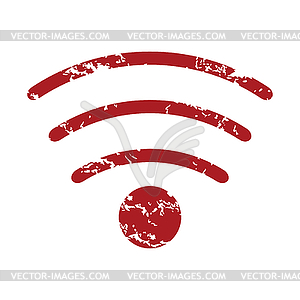 Red grunge wi-fi logo - vector image