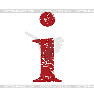 Red grunge info logo - vector clipart