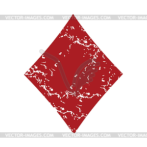Red grunge diamonds card logo - vector clip art