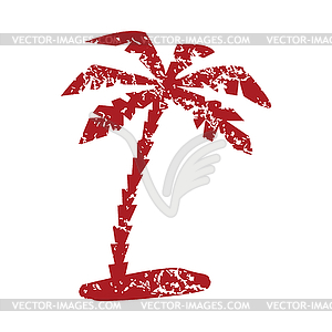 Red grunge travel logo - vector image