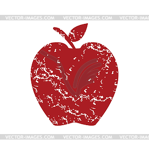 Red grunge apple logo - vector clipart