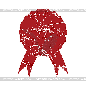Red grunge medal logo - vector clipart