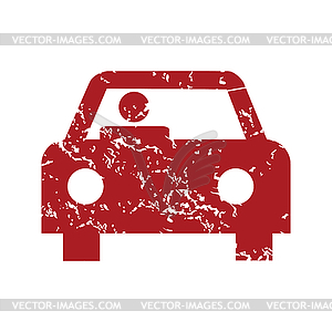 Red grunge car logo - stock vector clipart