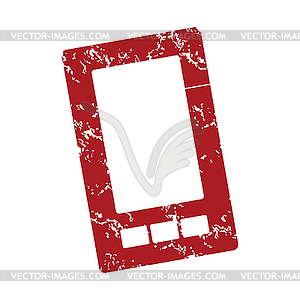 Red grunge smartphone logo - vector image