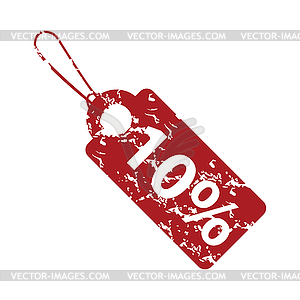 Red grunge discount logo - vector image