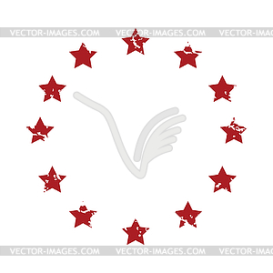 Красный гранж Европейский Союз логотип - иллюстрация в векторе