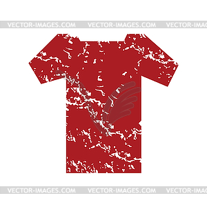 Red grunge tee shirt logo - vector image