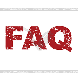 Red grunge faq logo - vector EPS clipart