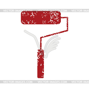 Красный гранж ролик логотип - изображение в векторном формате