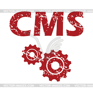 Red grunge cms logo - vector image