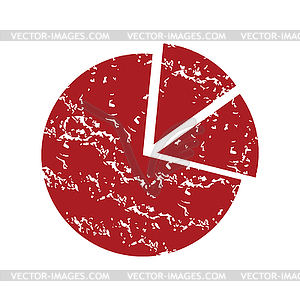 Red grunge pie chart logo - vector image