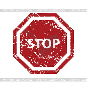 Red grunge stop logo - vector image