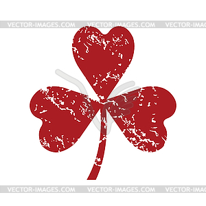 Красный гранж трилистник логотип - иллюстрация в векторе