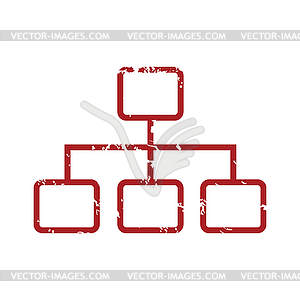 Red grunge structure logo - vector image