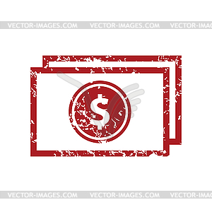 Red grunge money logo - vector clipart