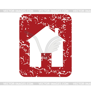 Red grunge building logo - vector image