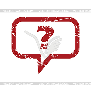 Red grunge question logo - vector image