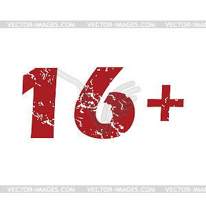 Red grunge age logo - vector clipart