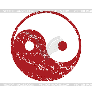 Red grunge Taoism logo - stock vector clipart