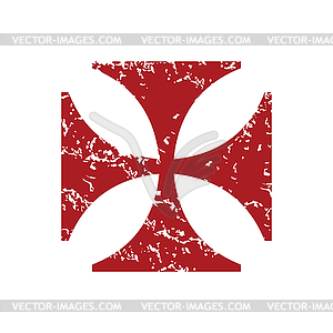 Red grunge religion cross logo - royalty-free vector image