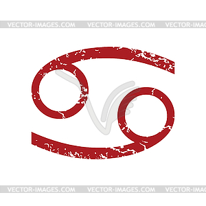 Red grunge Cancer logo - vector clip art