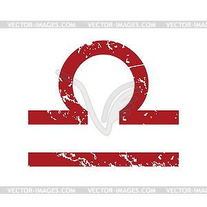 Red grunge Libra logo - vector image